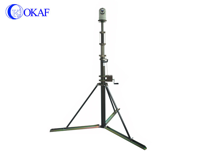 Manual Telescoping Camera Mast , Surveillance Telescopic Antenna Tower Aluminum