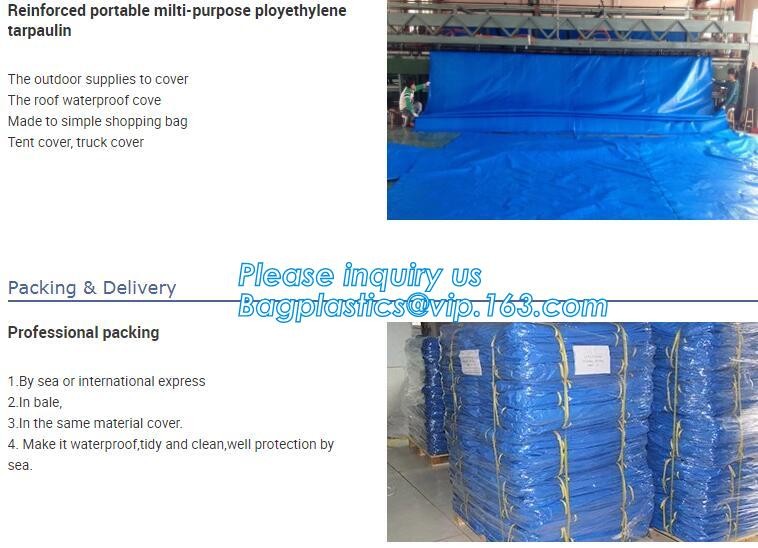 STRONG SEWING BLUE COATING WATERPROOF PE MATTRESS COVERS,REINFORCED PORTABLE MULTI-PURPOSE POLYTHYLENE TARPAULIN, NYLON