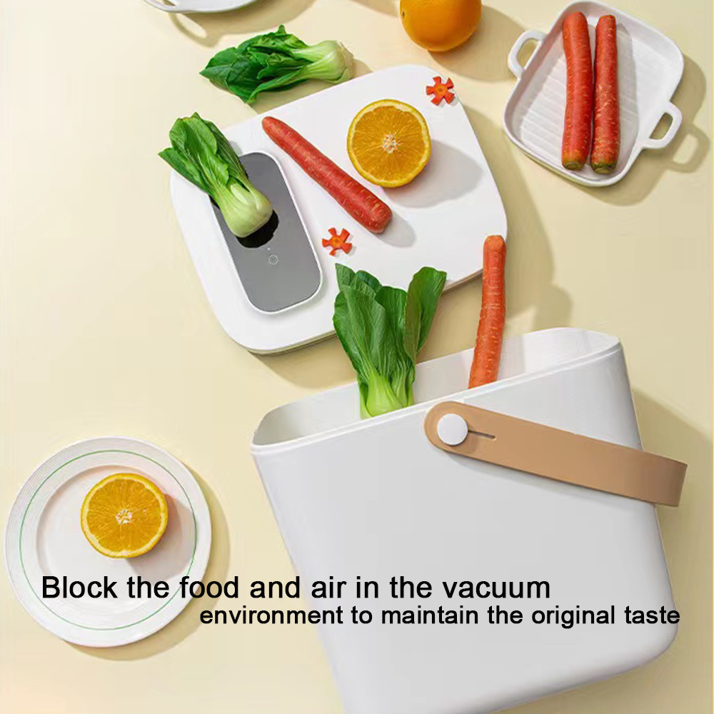 Electric Powered 13 Liter White Vacuum Airtight Food Container Storage Box for Pets