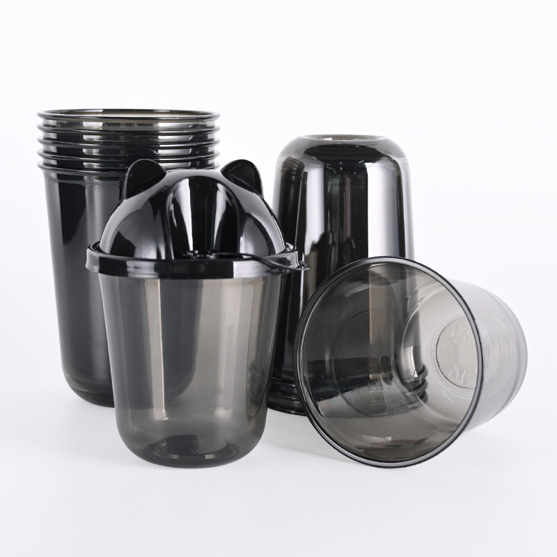 Coffee Durable Dessert Cups With Lids Frosted Plastic Cups Personalized