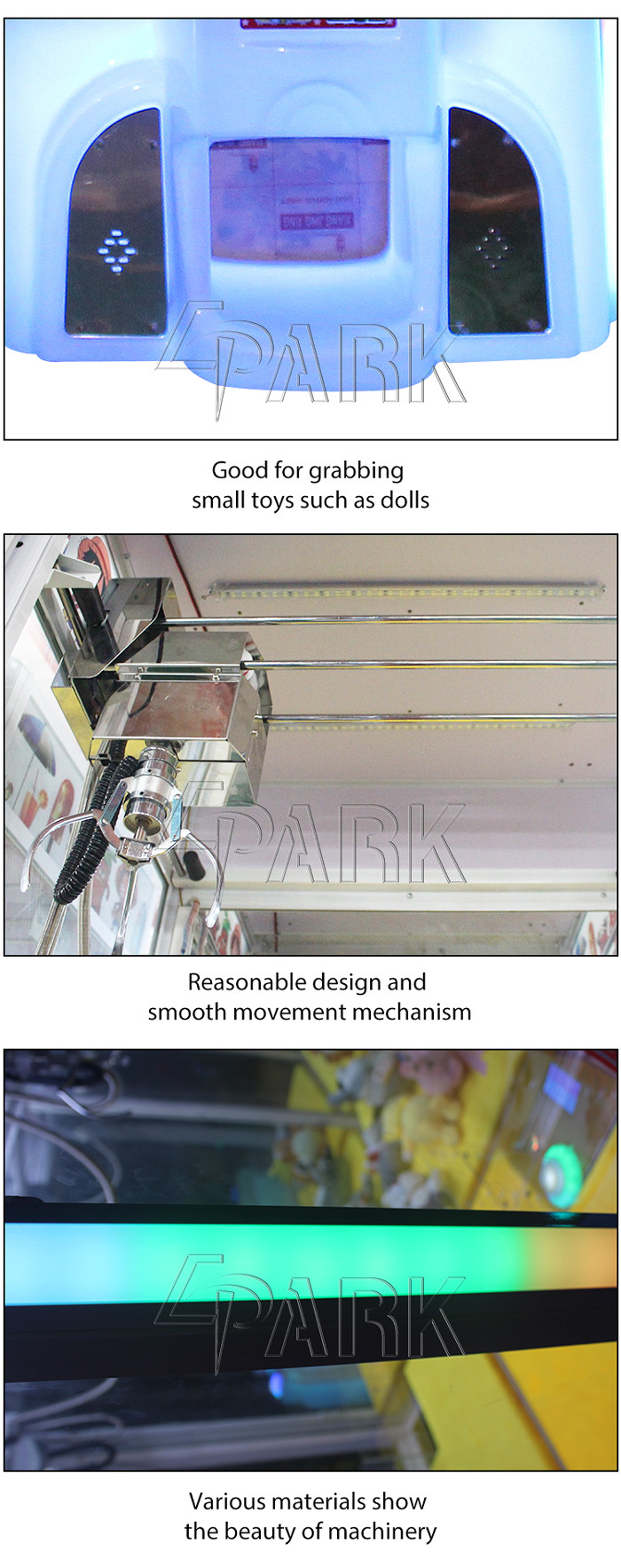 Doll Prize Coin Operated Vending Mini Claw Crane Machine With 12 Month Warranty