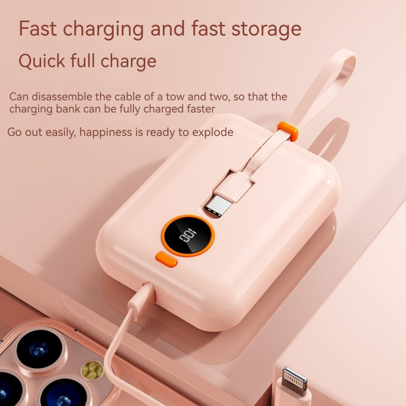 Type C Output Interface Portable 10000mAh Power Bank for Outdoor Charging and Devices