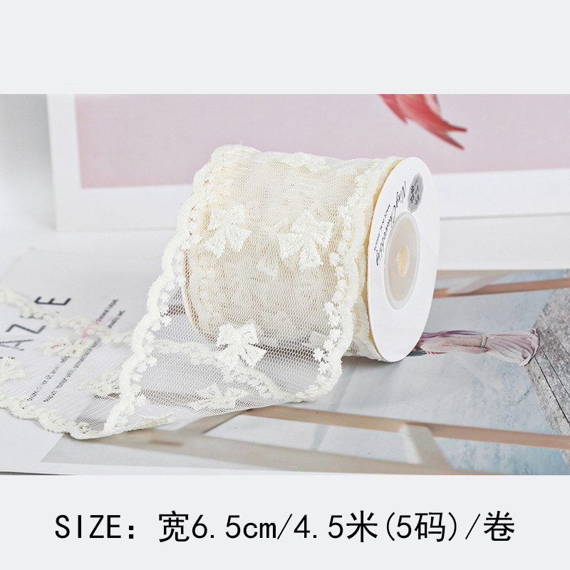 65mm Polyester Lace Ribbon for Wedding Decoration and Gift Packing