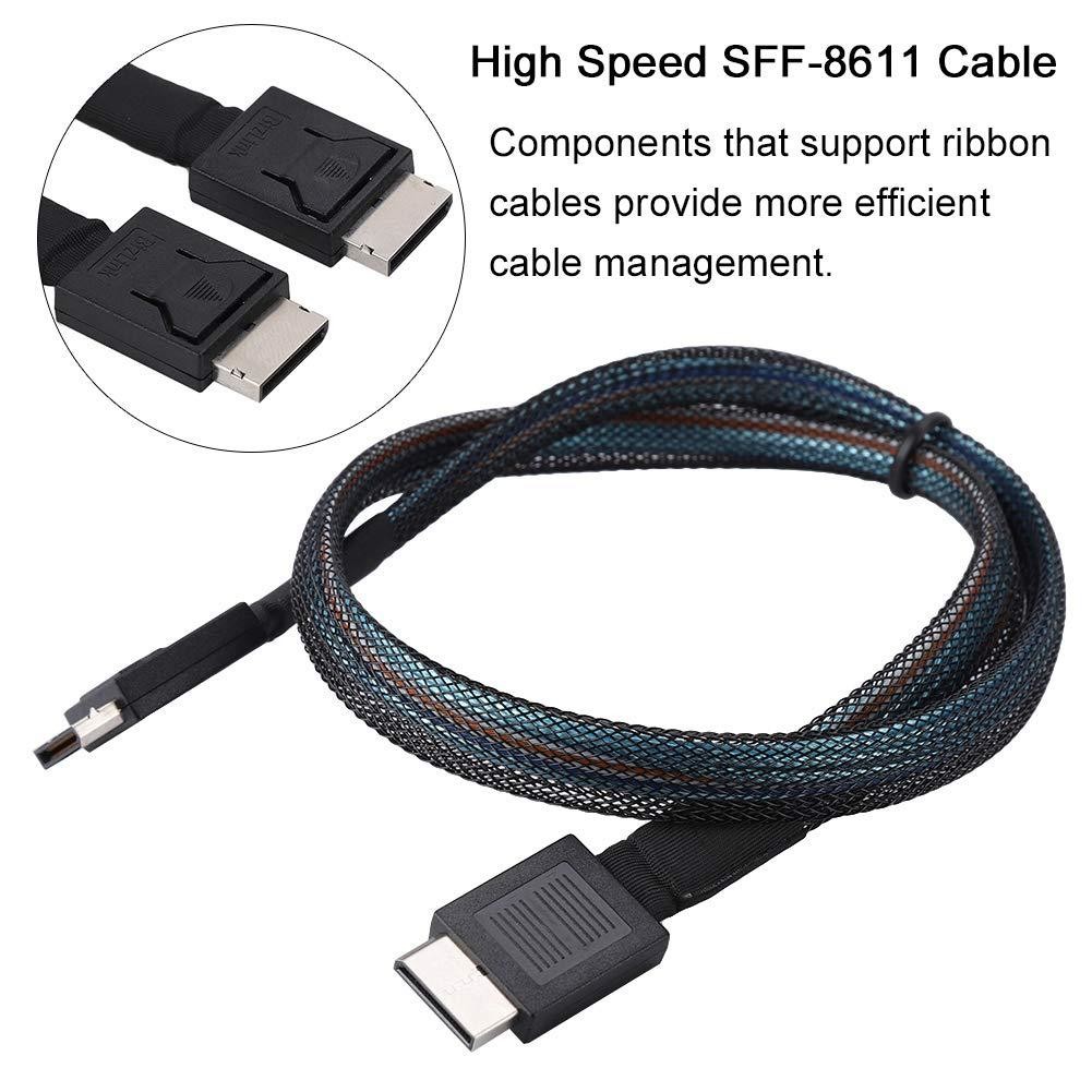 SFF-8611 PCIe Gen3 0.5M 4i Oculink Cable For Computer Server