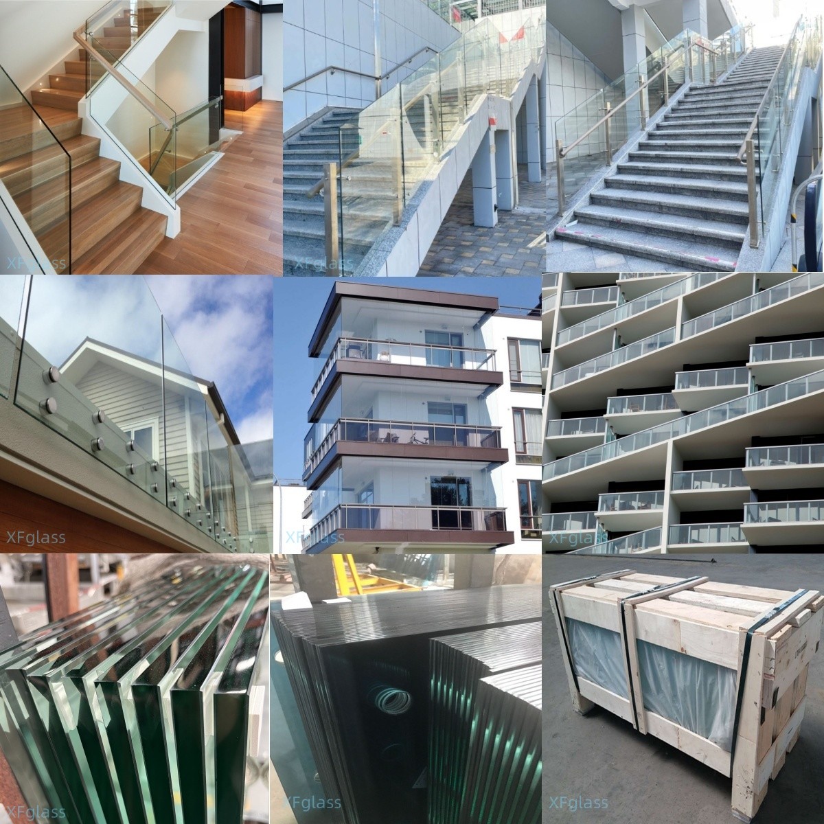 Outdoor Tempered Glass Railing Balcony Aluminum Glass Deck Railing Impact Resistant Aluminum Glass Balcony Railings Staircase Glass Balustrade