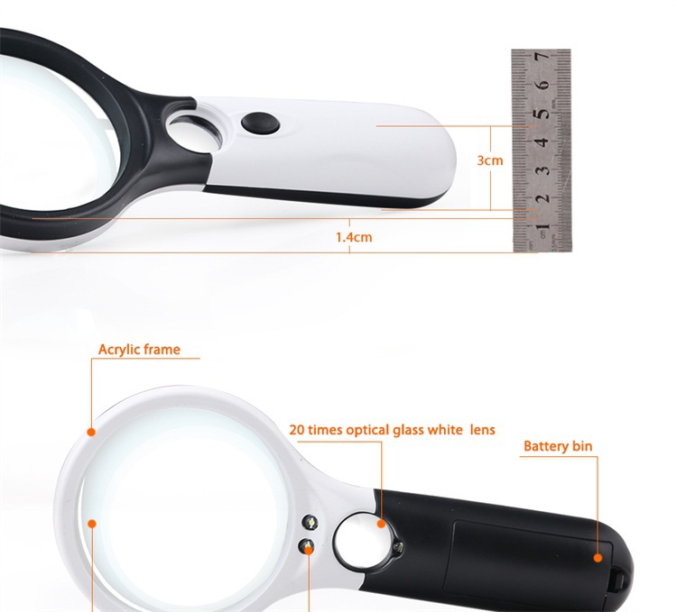 Mini 3X 45X Portable Electronic Magnifier , Visual Handheld Magnifier With Light