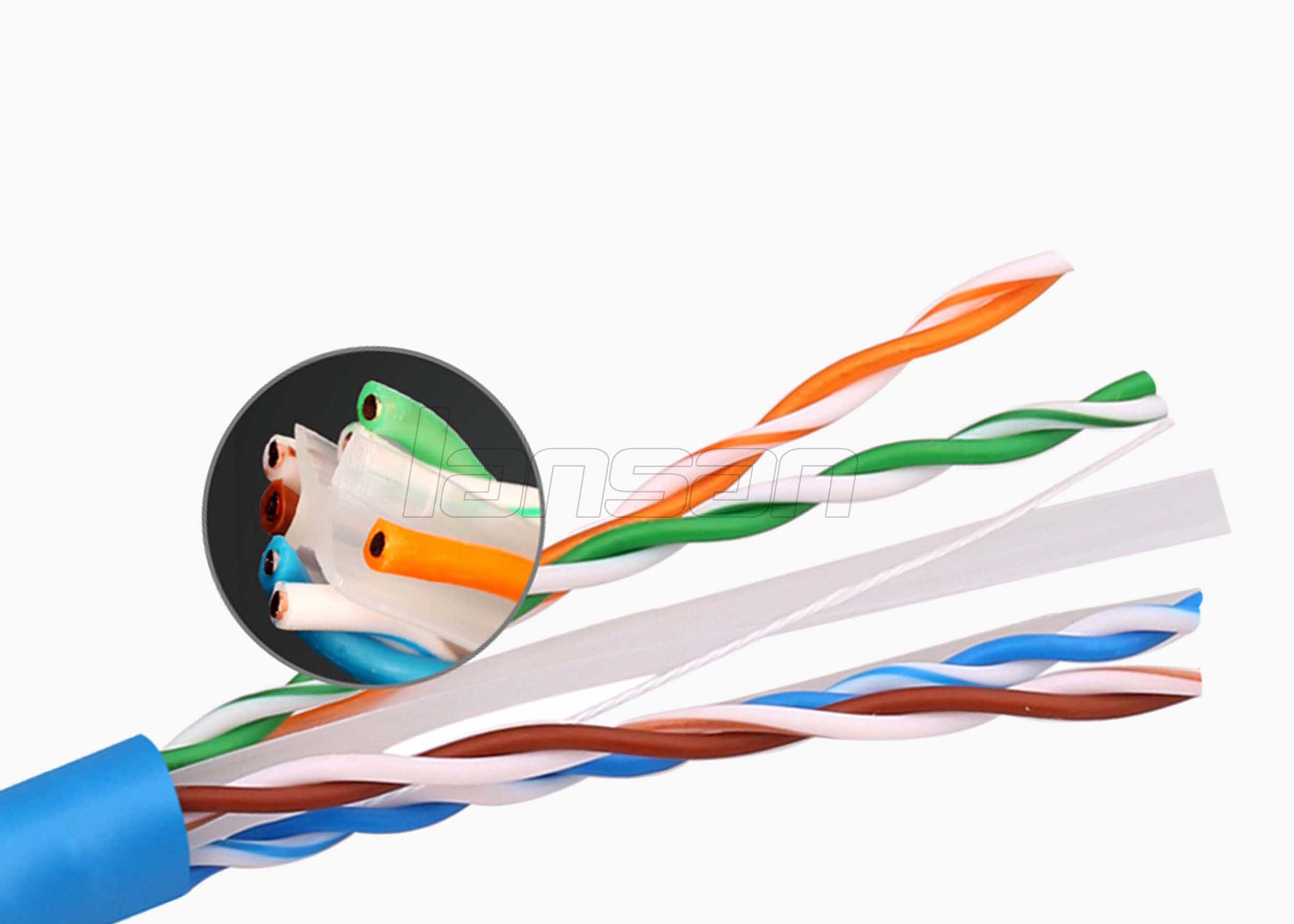 Indoor Outdoor Cat6 Lan Cable 23AWG CCA Conductor HDPE Insulation PVC Jacket