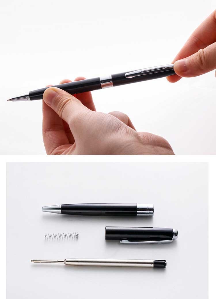 Custom Logo Reusable Metal Ball Point Pen , Ultraportable Metal Clip Ball Pen