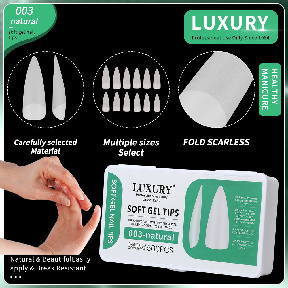 500pcs/Box Professional Natural Matte Sharp Shape Fake Nails For DIY Manicure