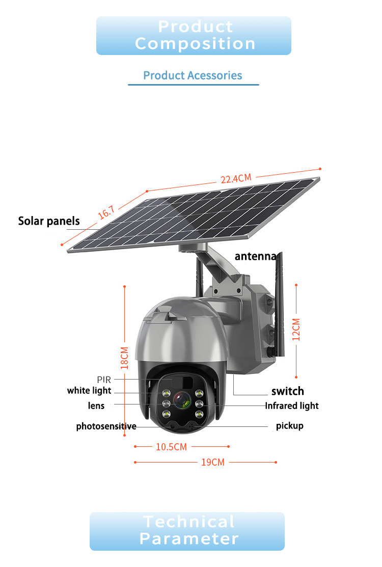 The New Listing Wifi Security Solar Cctv With Memory And Power Backup Speaker Home IP Camera