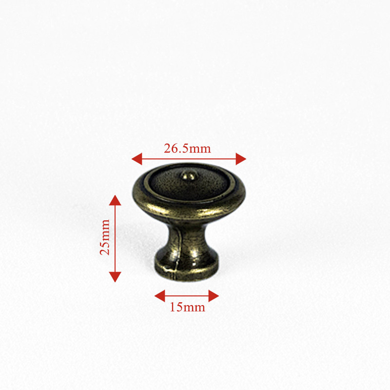 26mm Retro Bronze Tone Drawer Knobs With Screws