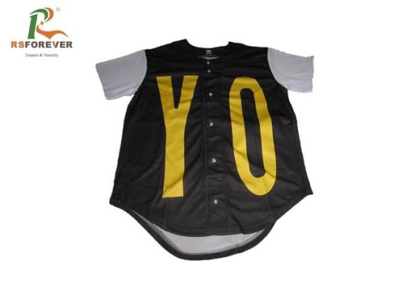 CMYK Polyester Fabricbaseball Button Up Shirt , Youth Full Button Baseball