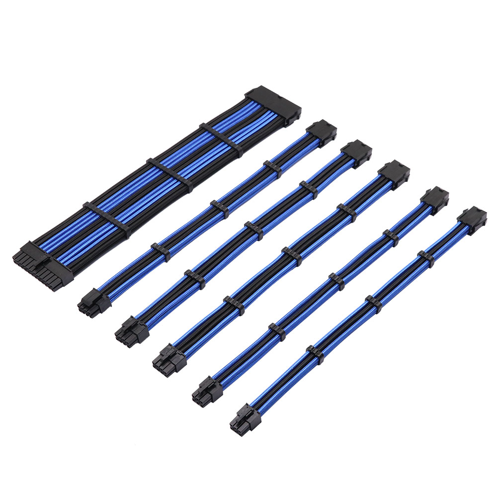 Sleeved Extension Cable 24pin ATX 4 + 4pin 6+2pin 6P Power Supply Extension Cable Ordinary Cotton Mesh Extension Cord
