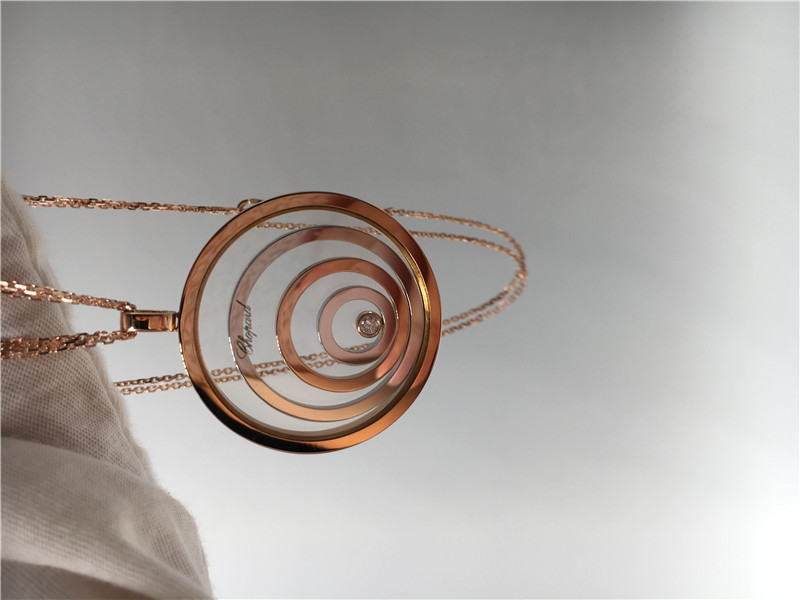 Round Shape 18k Rose Gold Pendant , SI H Quality Chopard Happy Spirit Pendant