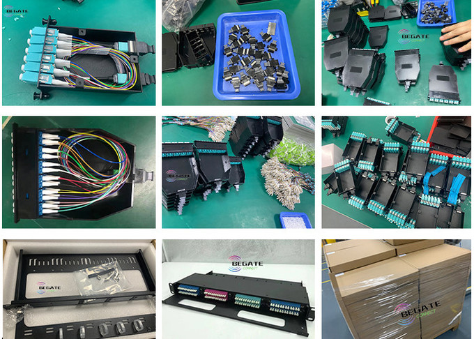 24 Fiber Optic MPO MTP Cassettes 2 X MPO 12 Fiber LC Multimode OM3