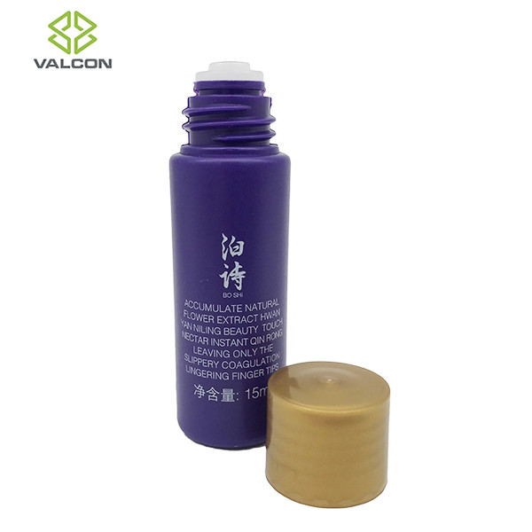15 ML Plastic Lotion Bottles Customized Glod Screw Cap Blow Molding PE Material