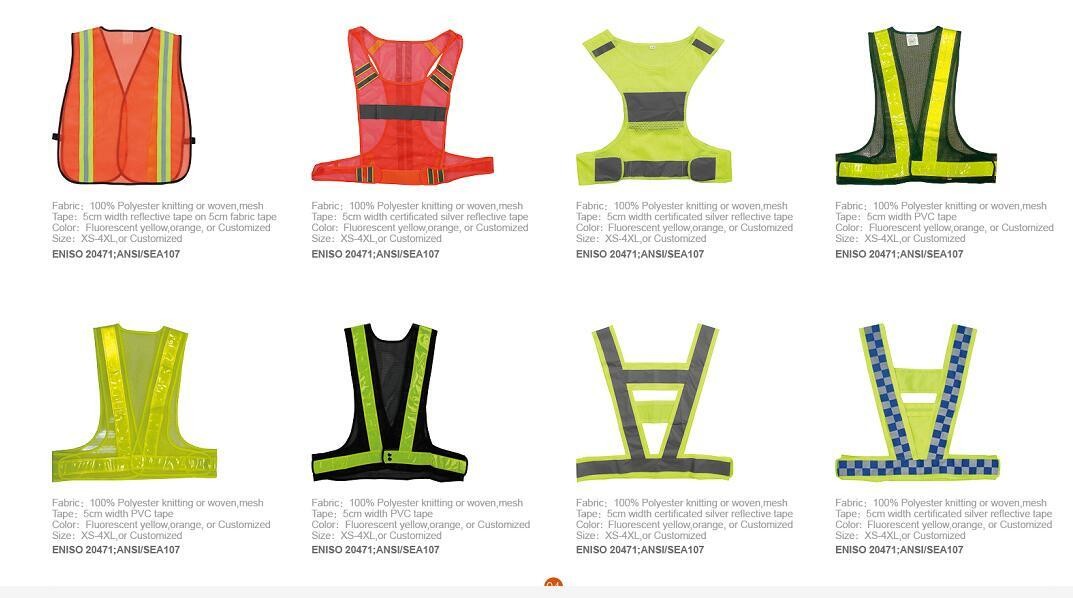 Customized Yellow Reflective Vest Hi Vis 100% Polyester High Visibility Vest