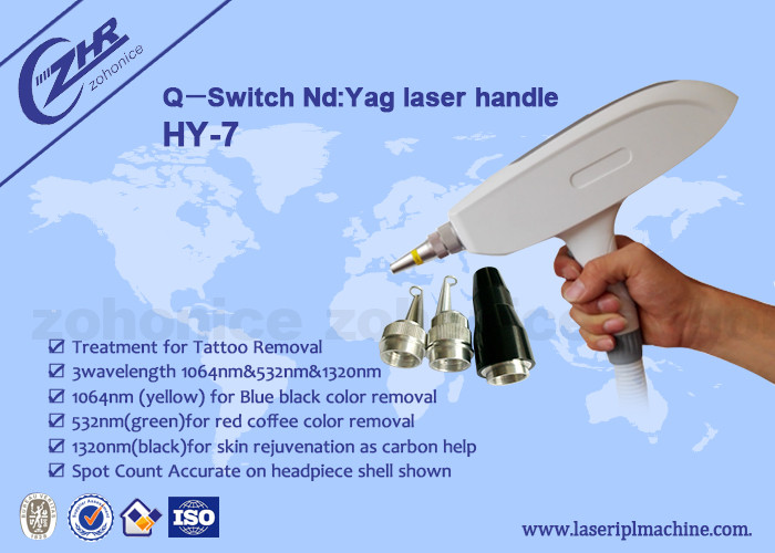 Professional 1064nm & 532nm 1032nm 2 in 1 long pulse laser tattoo removal handpiece