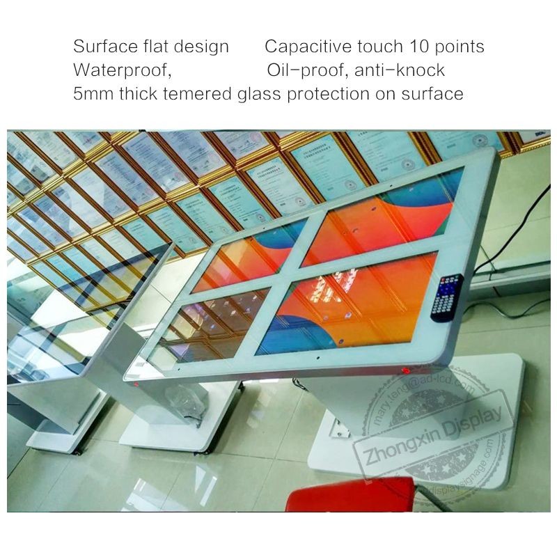 LCD Interactive Smart Touch Coffee Table Self Ordering Kiosk For Restaurants
