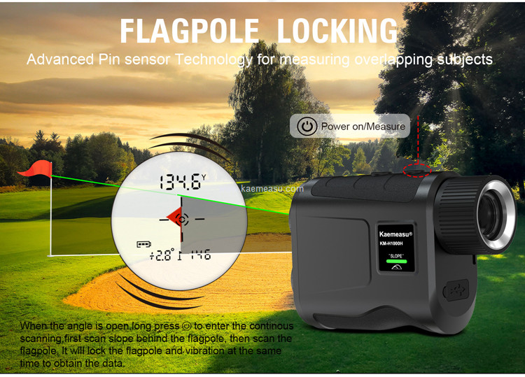 kaemeasu 1500m Optical Telescope Golf Rnagefinder USB Charging Distance Meter 95% Transmittance H1500H