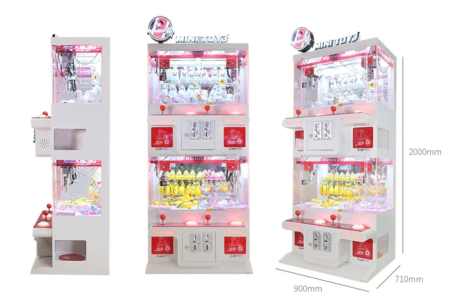 Indoor Coin Operated Toy Arcade Claw Crane Machine with Bill Operation and Gift Game