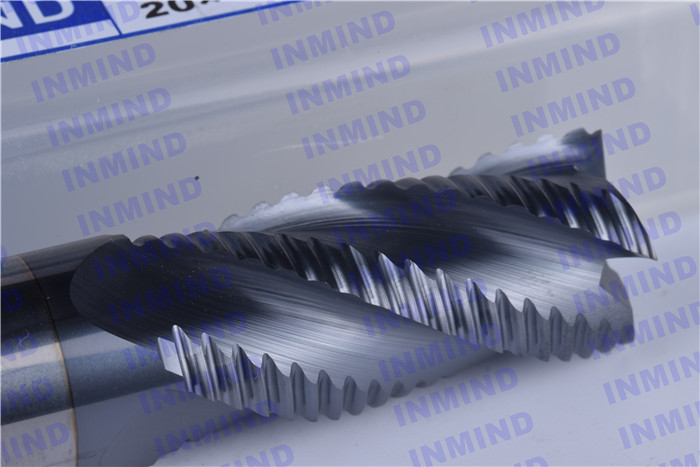 2.4 mm Pitch AlTiN Coating Rough Cut End Mill , 4 Flute Solid Carbide Drill Bits