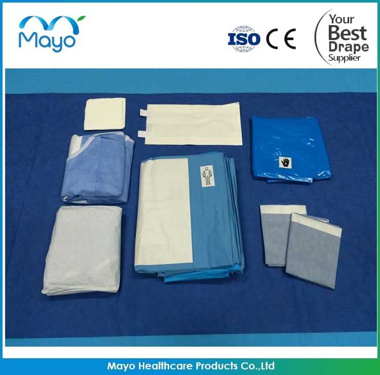 FDA Laparotomy Drape Disposable Surgical Packs PE Viscose Material