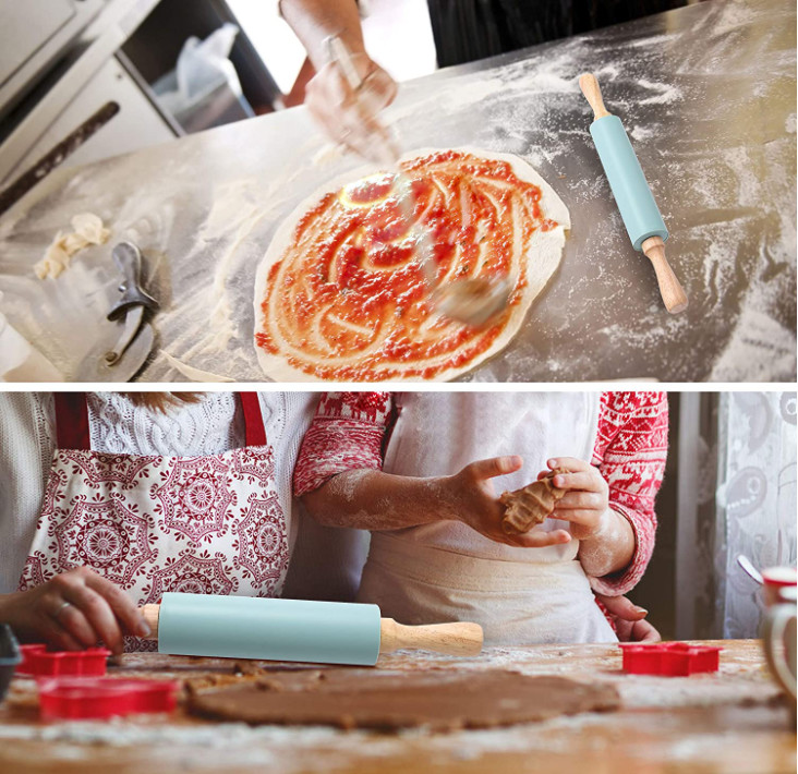 Eco Friendly Sil Pin Bakers Rolling Pin BPA Free Dustproof