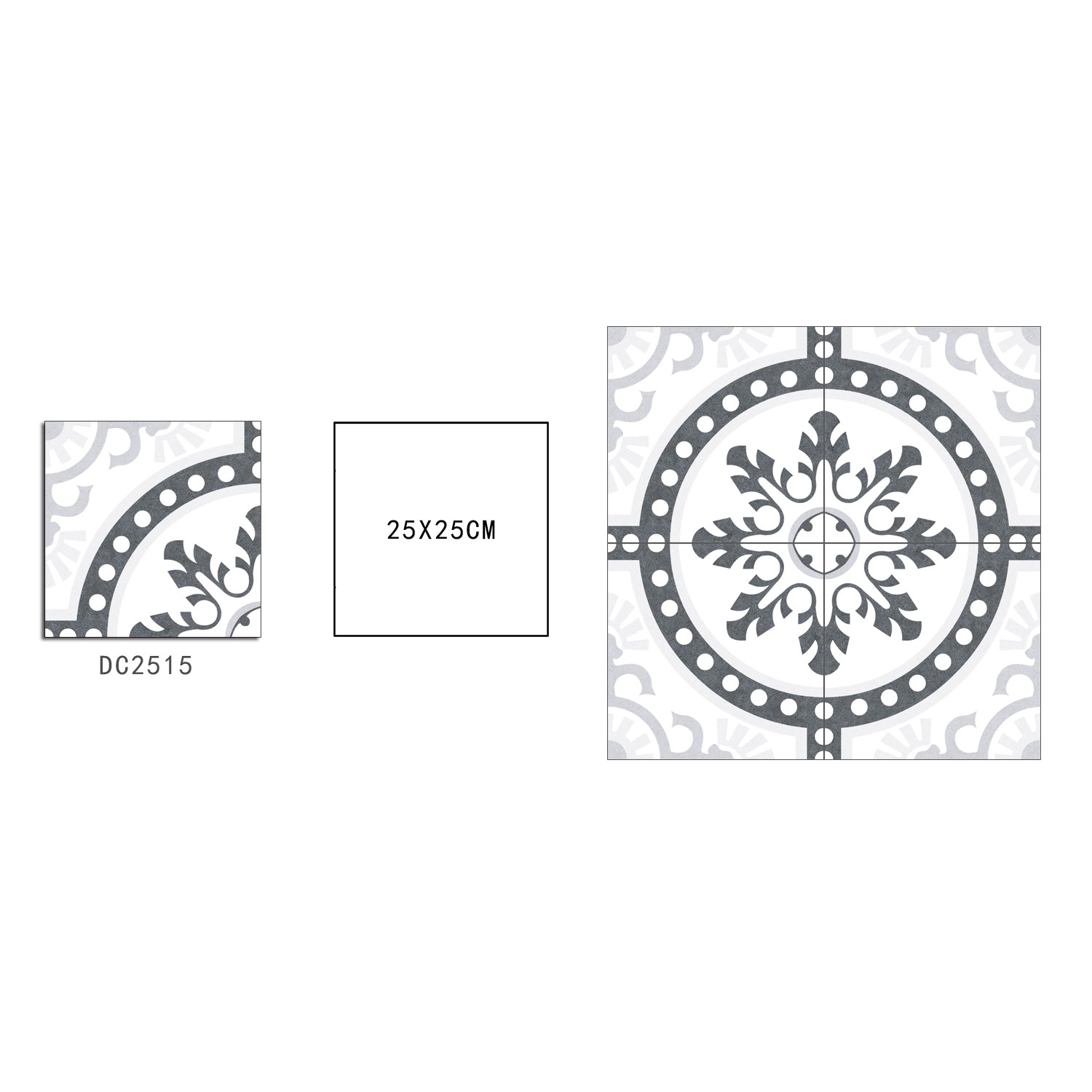 Antibacterial 250x250mm Floor Tile For Bathroom And Gray Ceramic Rustic Tiles For Living Room