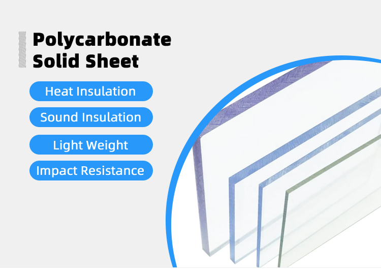 Unbreakable clear Plastic Glass Sheet Pc Polycarbonate Sheet Solid Sunlight Plastic Cover Panels for Roofing Material