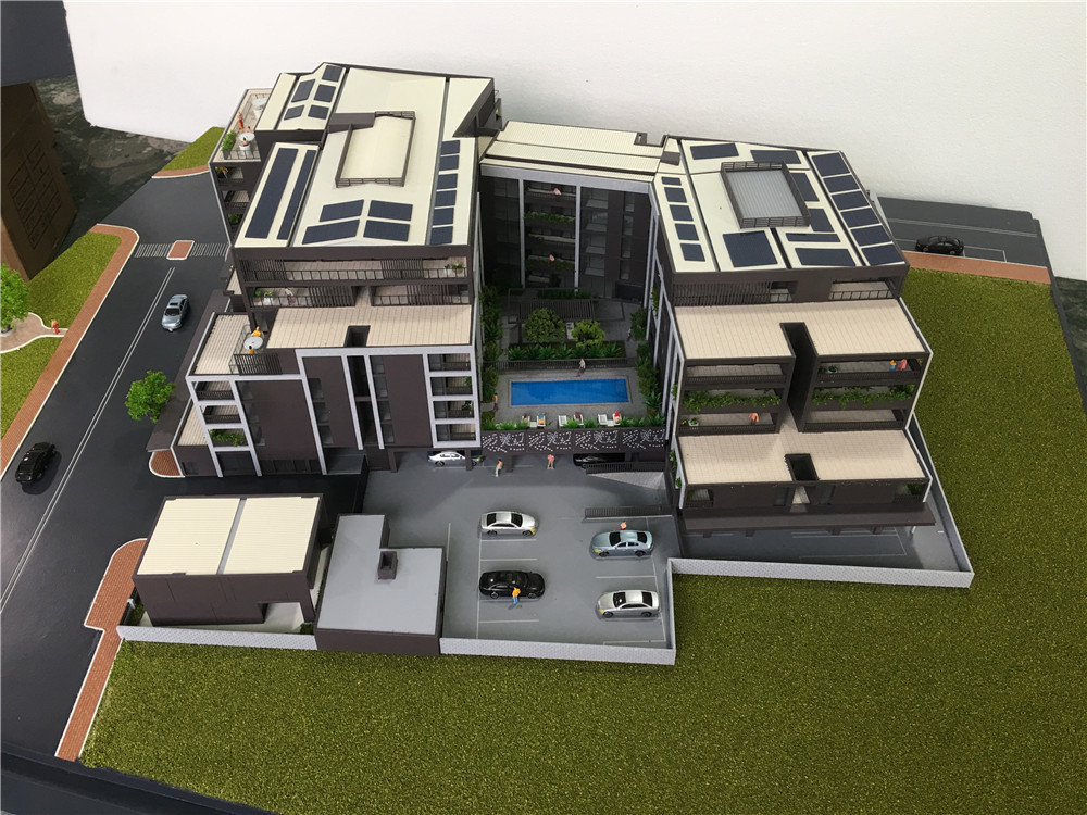 3D Modern House Model , Miniature Architectural Models With Led Light