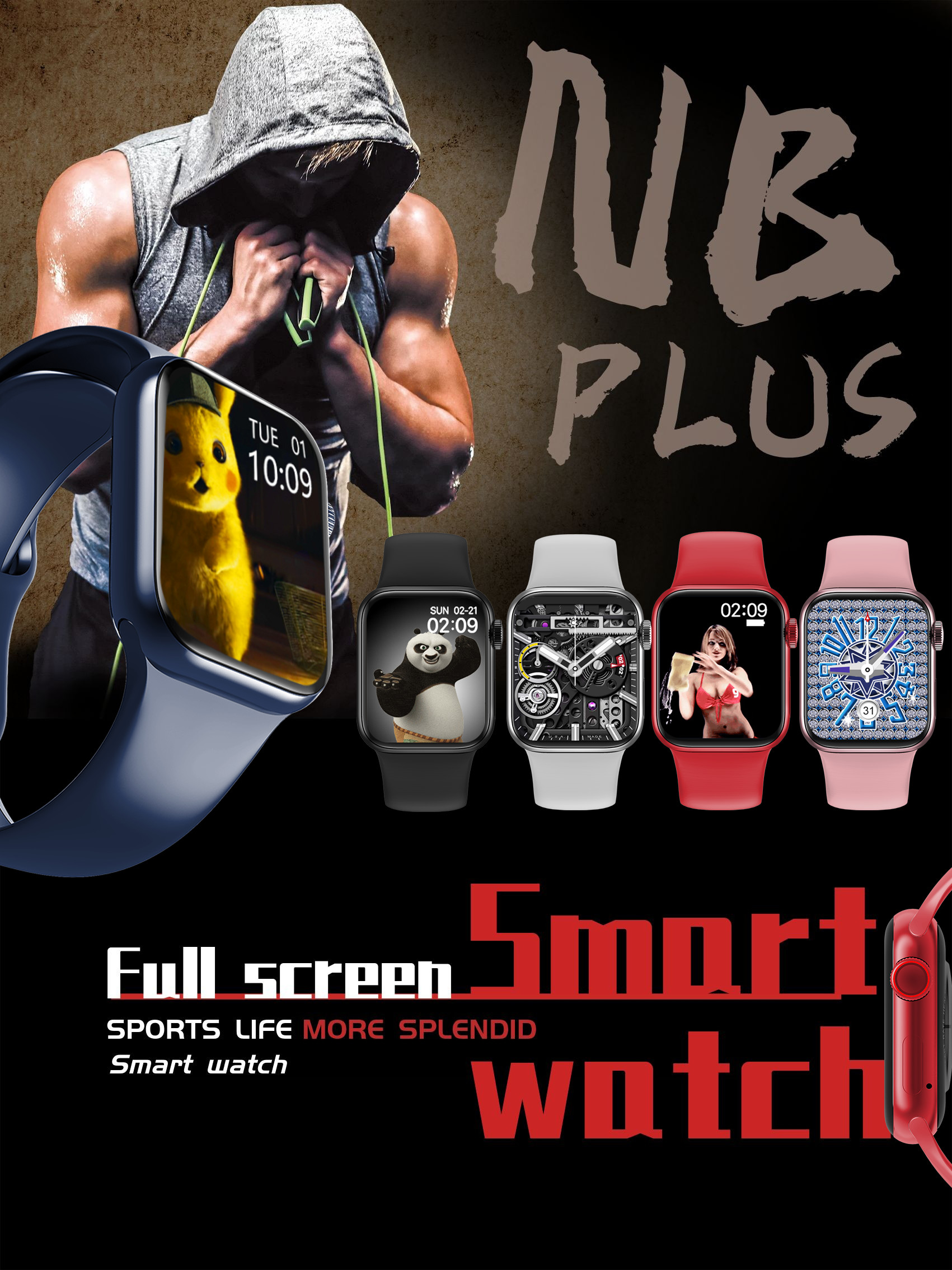 3D Dynamic Dial Smart Wristband Fitness Bracelet 170mAh For Android IOS