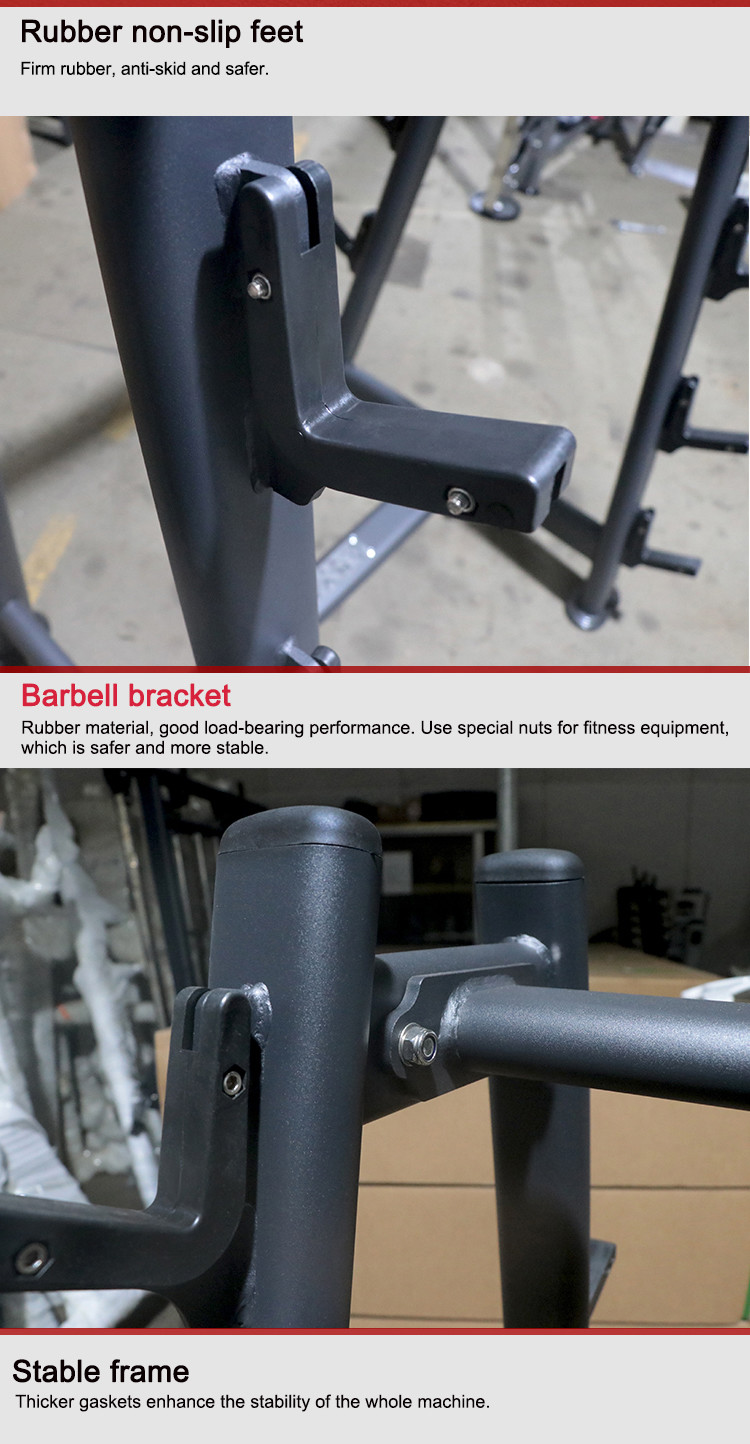 Black Color Home Gym Equipment Ten Pcs Barbell Rack And Bench