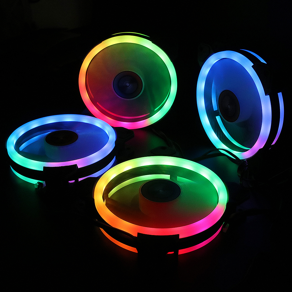 High Quality Axial Airflow PC LED Light Cooler Fan 1200rpm Computer Case RGB fan 120mm Computer RGB Gaming Cooling Fan