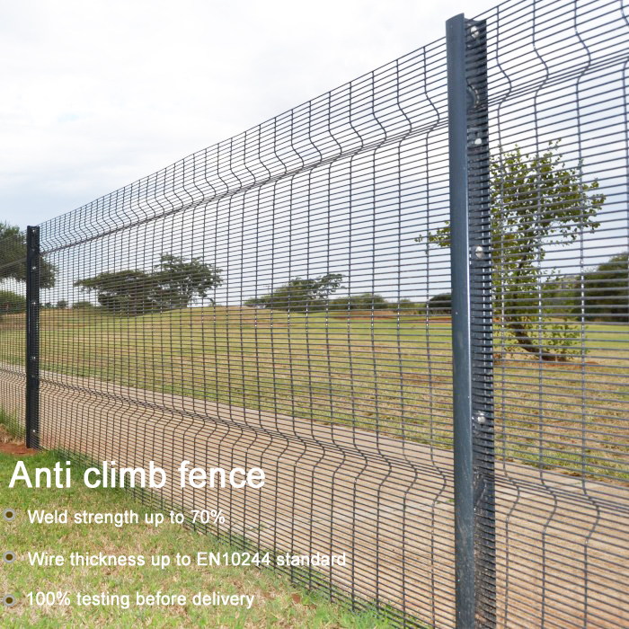 Heavy Duty Corromesh Anti Climb Security Fencing Prison 2.4 Meter