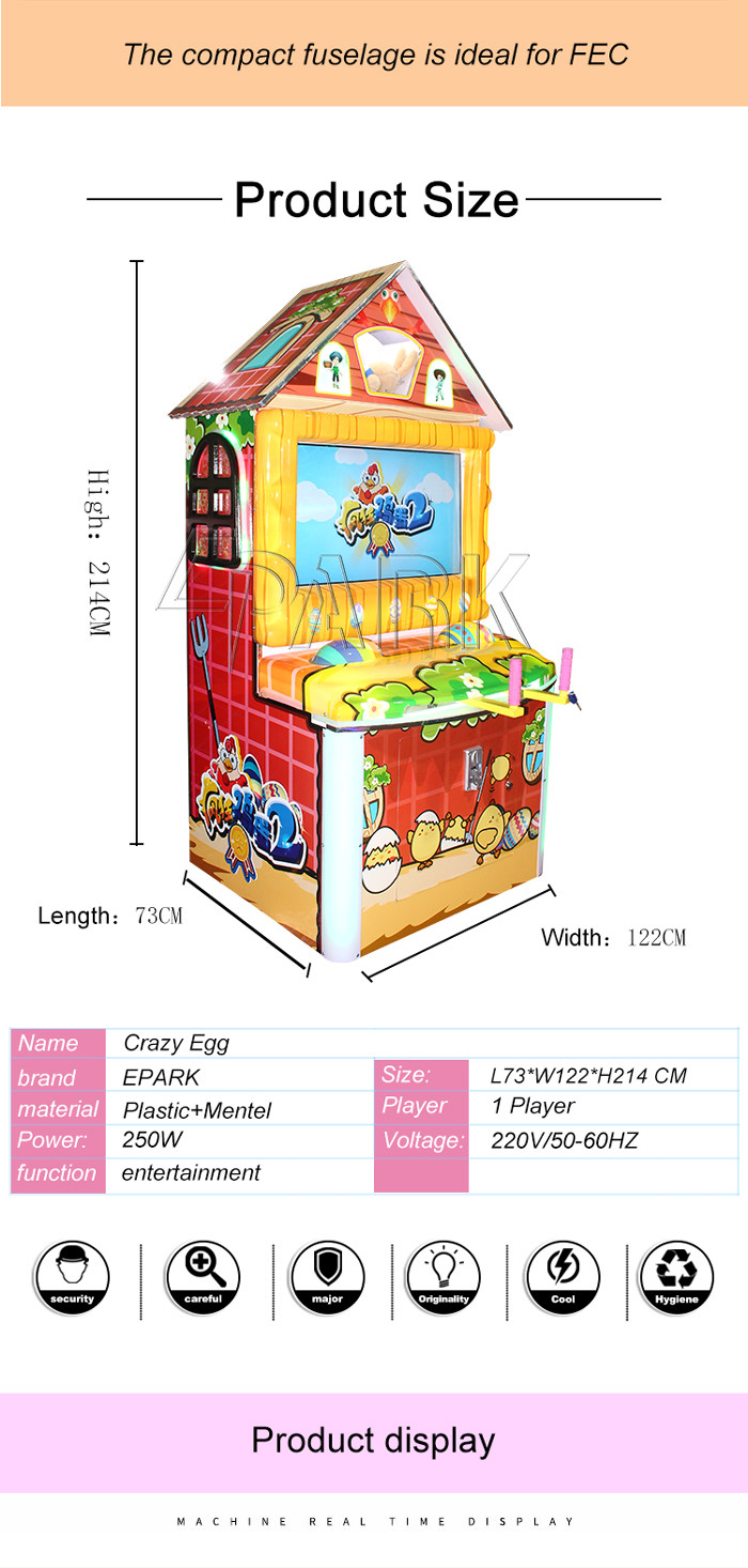 Crazy Lay Egg Lottery Ticket Prize Arcade Game Machine Coin Operated Indoor Amusement