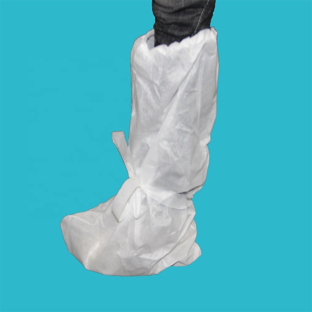 Microporous Disposable Booties Cover With Elastic Ankle High Knee