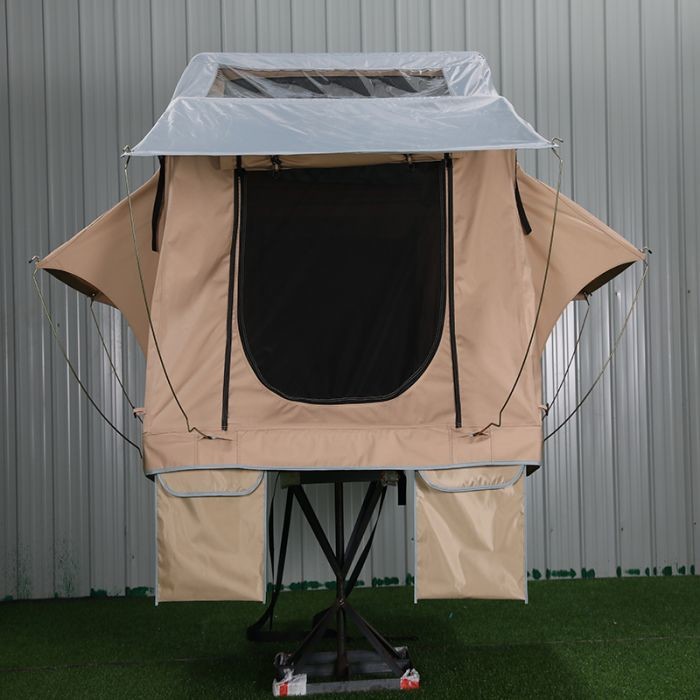 Canvas PU Layer Truck Hard Shell Fold Out Roof Top Tent