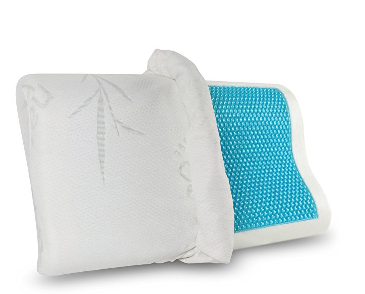 Open Cell Structure Stay Cool Memory Foam Pillow , White Blue Always Cold Pillow