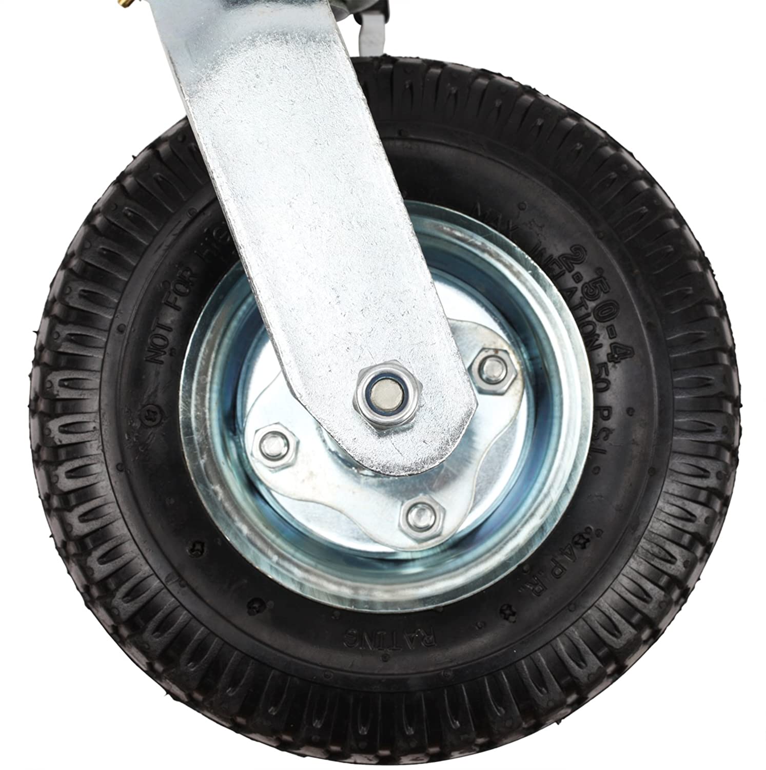 8-Inch Spring Gate Wheel 360 Degree Swivel Casters Kit Flat Free Tire And Suspension