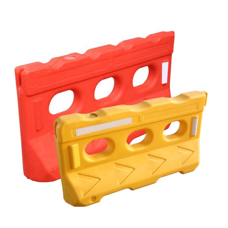 2M PE T Shape Red Yellow Water Filled Plastic Road Traffic Barrier For Road Safety