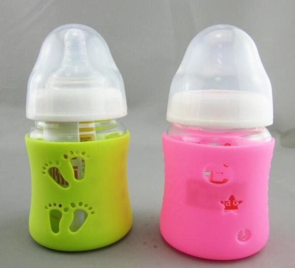 Heat Resistant Footprint Stars Design Silicone Feeding Bottle Cover Silicone Cup