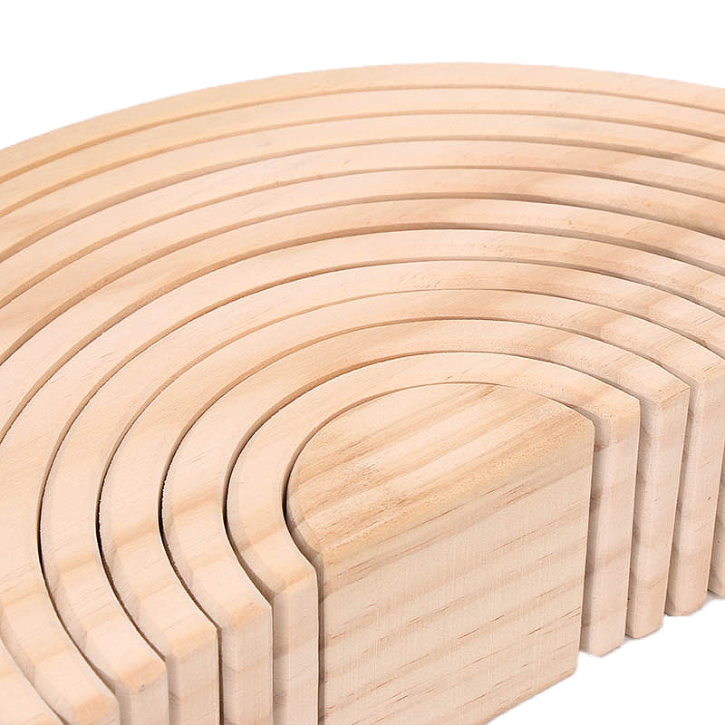 Rainbow 35.5cm Coloured Wooden Building Blocks Large Baby