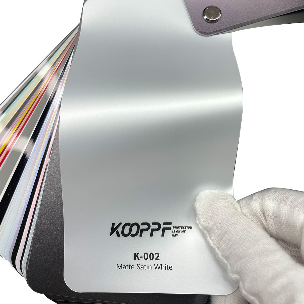 Matte Satin White TPU Color PPF Car Custom Adhesive Vinyl Wrap 7.5mil K-002
