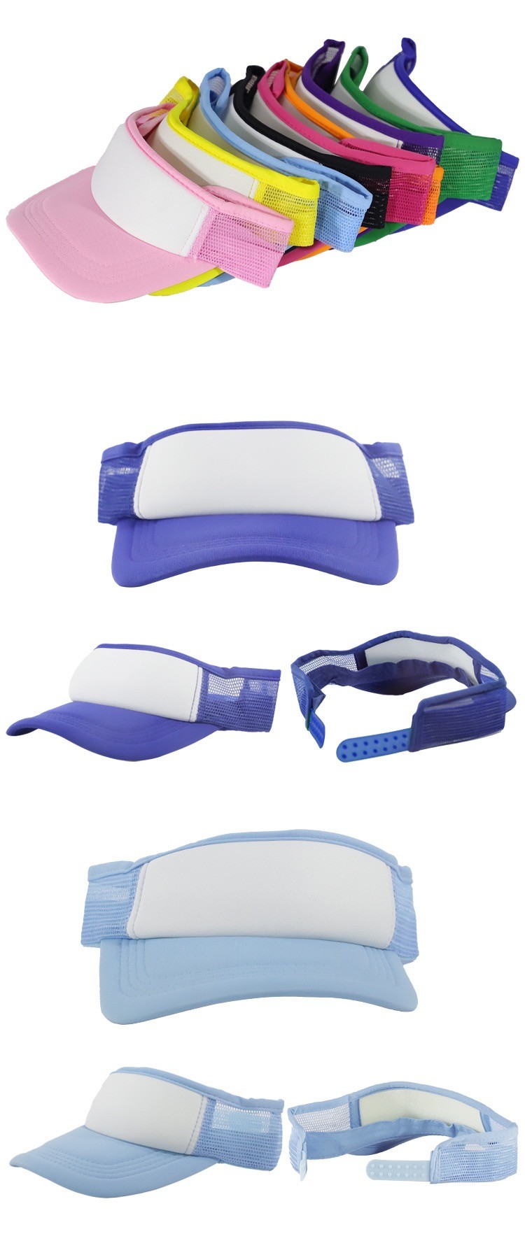 Stylish Sublimation Sun Visor Cap For Sublimation Printing All Colors Available
