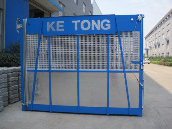 Blue Construction Hoist Parts Building Lifter Single Elevator Cage 2000kg Load