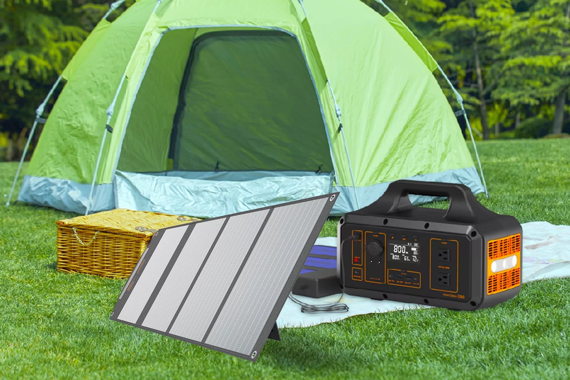 Camping 2 Kickstands 100w Folding Solar Panels For Power Bank