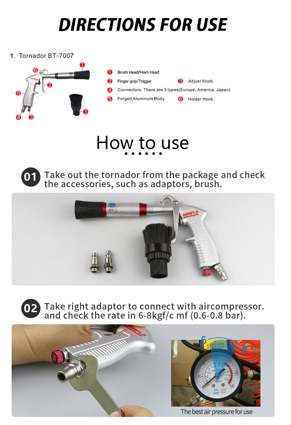 Air Press Flexible Car Foam Pressure Washer Soap Gun For Car Bearing Tornado