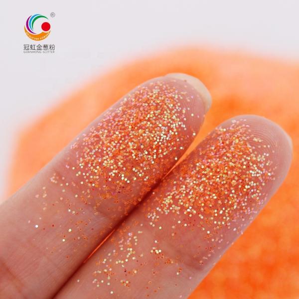 GH5220 Orange Rainbow Extra Fine Bulk PET Hexagonal Glitter Powder Christmas Decoration Supplies for Nail Art Makeup Sale