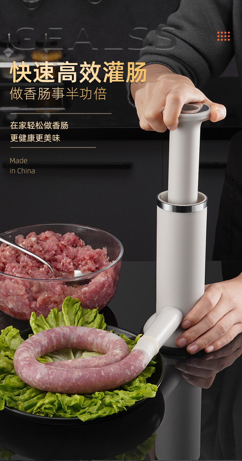TV Shopping Customized Logo Accepted Sausage Enema Manual Meatballs Shrimp Slip Maker